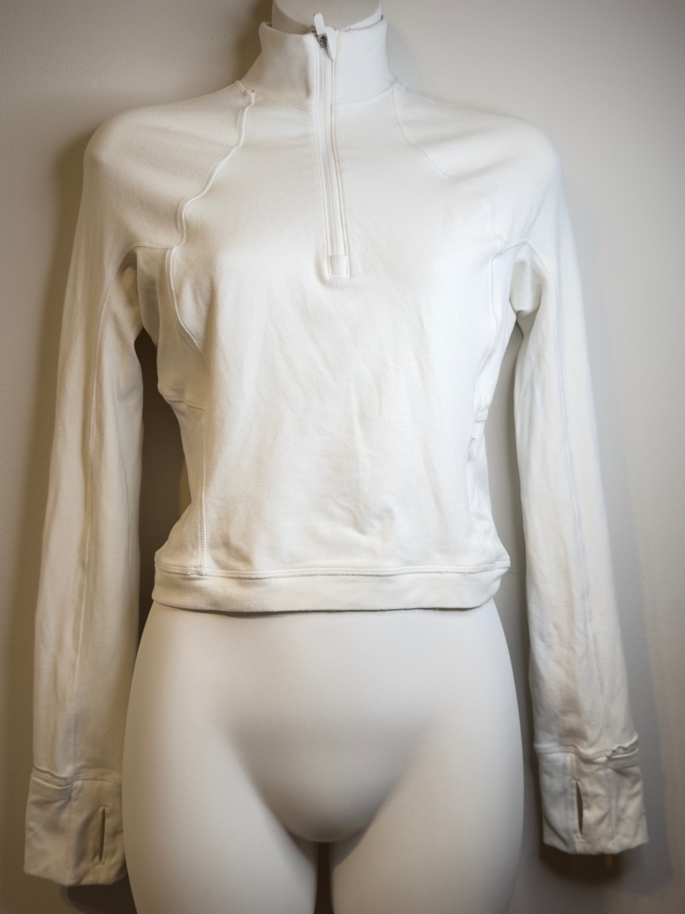 lululemon athletica White Half-Zip Crop Pullover